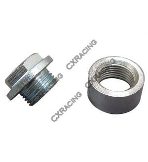 CX Racing 304 Stainless Steel O2 Bung Plug + Cap O2 Sensors Weld on