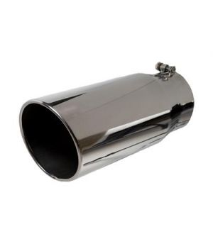 Bully Dog 5inch x 6inch x 12inch Polished 304 SS Angle Cut Rolled Tip Bolt on Any 5inch Dia Exhaust