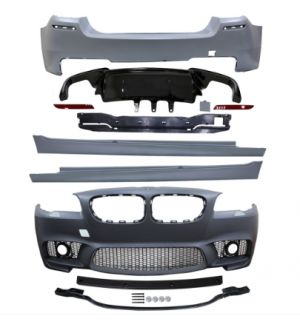Ikon Motorsports Fits 14-16 BMW F10 LCI M5 Style Front Bumper + Rear Bumper + Mtech Side Skirts