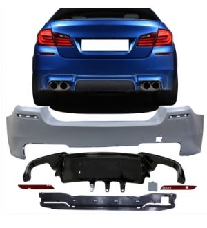 Ikon Motorsports Fits 14-16 BMW F10 LCI M5 Style Front Bumper + Rear Bumper + Mtech Side Skirts
