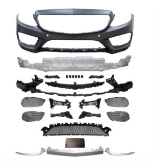 Ikon Motorsports 15-18 Benz C-Class W205 AMG Style Front Bumper Conversion Cover - PP