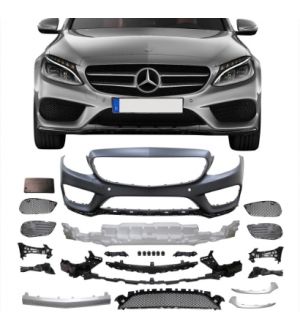 Ikon Motorsports 15-18 Benz C-Class W205 AMG Style Front Bumper Conversion Cover - PP