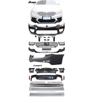 Ikon Motorsports 17-20 G30 to M5 Style Conversion Kit Front Rear Bumpers Side Skirt Ext. 2PC