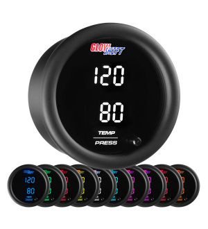 GlowShift 10 Color Digital Dual Temperature & Pressure Gauge
