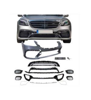 Ikon Motorsports 17-19 Benz W222 S550 S600 AMG Style Front + Rear Bumper Cover + Side Skirts