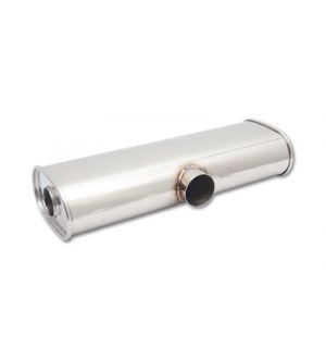 Vibrant StreetPower Oval Muffler 6inx10inx24in Long Body 3in ID Dual 2.5in Out Side In Split Dual Outs