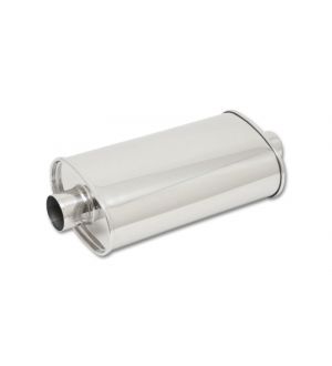 Vibrant StreetPower Oval Muffler 5in x 9in x 15in long body 3in inlet I.D. x 3in outlet Center-Center