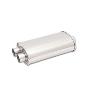 Vibrant StreetPower Oval Muffler 5inx9inx15in Long Muff Body 2.5in in I.D. x Dual 2.25in Out CenterDual