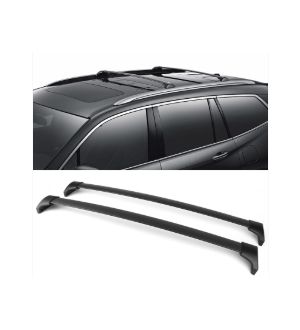 Ikon Motorsports 16-18 Honda Pilot Factory Style Aluminum Top Roof Rack Cross Bar Black