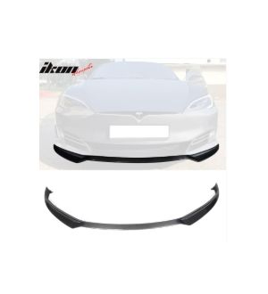 Ikon Motorsports Fits 17-19 Tesla Model S IKON Style Front Lip Splitter - Carbon Fiber