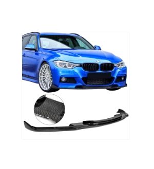 Ikon Motorsports Fits 12-18 BMW F30 M Sport M-Tech HM Style Front Bumper Lip - Carbon Fiber