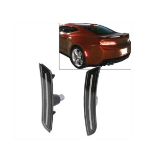 Ikon Motorsports 16-18 Chevy Camaro Rear Side Marker Lights Corner Lamps Red LED 2PC