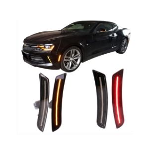 Ikon Motorsports 16-18 Chevy Camaro Front Rear Side Marker Lights Yellow Red Corner Lamps