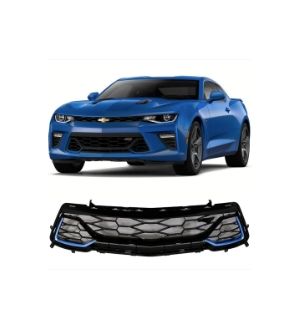 Ikon Motorsports Fits 2016 - 2019 Camaro 50th Anniversary Front Grille Painted Blue Me Away Metallic