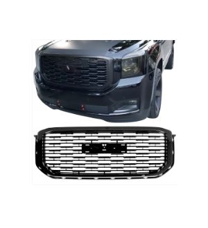 Ikon Motorsports Fits 15-19 GMC Yukon Denali Style Front Upper Grille Replacement Black ABS