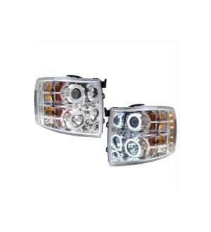 Ikon Motorsports 07-10 Silverado CCFL Halo LED Projector Headlights Ch