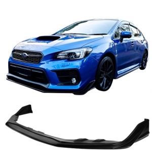 Ikon Motorsports Fits 18-19 Subaru WRX STI S208 Style Front Bumper Lip Spoiler - Unpainted PU