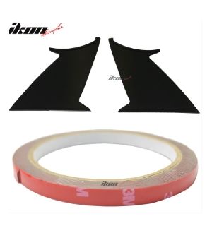 Ikon Motorsports 2PC Fits 2015 - 2018 Subaru WRX STI ABS Trunk Spoiler Wing Stabilizer & 3M Tape Add On