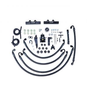 IAG PTFE Fuel System Kit w/ Aeromotive FPR, IAG Red Fuel Rails for 08-14 WRX, 08-21 STI