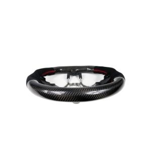 Ikon Motorsports Fits 15-19 Subaru WRX Steering Wheel CF & Alcantara & Red Stitching
