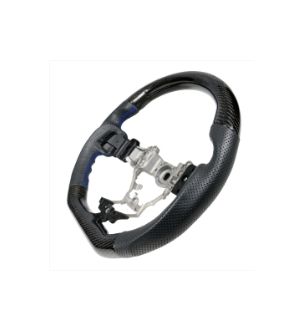 Ikon Motorsports Fits 15-19 Subaru WRX Steering Wheel CF + Perforated Leather + Blue Stitching
