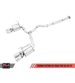 AWE Touring Edition Exhaust for VA STI / GV WRX / GV STI Sedan - Chrome Silver Quad Tips (102mm)(Last one at discount price)