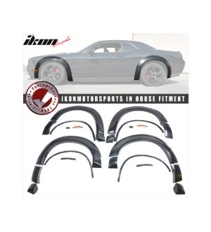 Ikon Motorsports 15-19 Dodge Challenger Hellcat Fender Flares Demon Style Unpainted PP