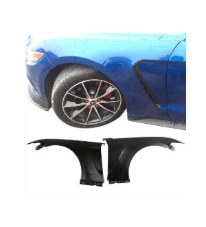 Ikon Motorsports 15-17 Ford Mustang GT350 Style Steel Fender Trim w Inserts Unpainted Black