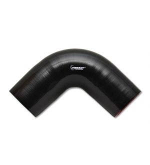 Vibrant 4 Ply Reinforced Silicone Elbow Connector - 2in I.D. - 90 deg. Elbow (BLACK)