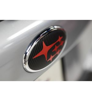 Sticker Fab 3D Carbon Fiber Front and Rear Emblem Overlays - 2014-2016 Forester