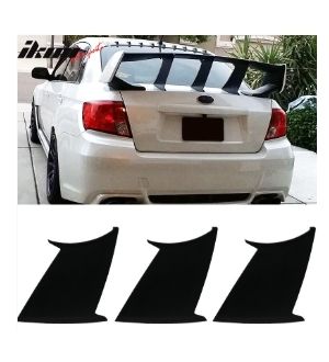 Ikon Motorsports Fits 2008 - 2014 WRX 08- 2011 Impreza STI Trunk Spoiler Wing Stabilizer 3PC - ABS