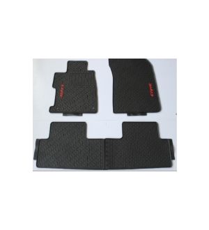 Ikon Motorsports 12-15 Honda Civic Sedan Car Latex All Weather Floor Mats Front Rear Black 4PCS