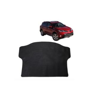 Ikon Motorsports Fits 13-19 Toyota RAV4 Latex All Weather Rear Trunk Floor Mat Black