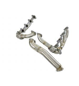 aFe Power Twisted Steel 304 SS Shorty Header 11-15 GM Diesel Trucks V8-6.6L (td) LML Power Package
