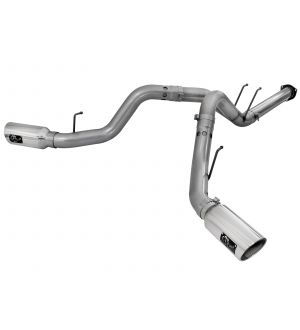 aFe LARGE BORE HD 4in 409-SS DPF-Back Exhaust w/Polished Tip 11-14 Ford Diesel Trucks V8-6.7L (td) - 49-43065-P