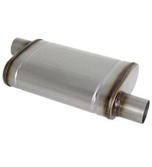 aFe MACH Force-Xp 409 SS Muffler 2.5in Offset Inlet/2.5in Offset Outlet 14in L x 9in W x 4in H Body
