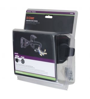 Curt Electrical Adapter w/Tester (4-Way Flat Vehicle to 7-Way RV Blade Trailer)