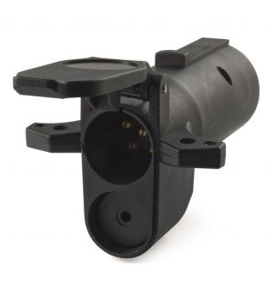 Curt Adapter w/Alarm (7-Way RV Blade to 6-Way Round Trailer Center Pin Auxiliary)