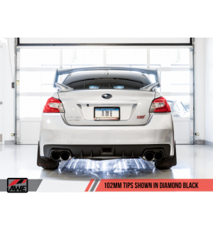 AWE Tuning Touring Edition Cat Back Exhaust Diamond Black Tips Subaru WRX/STI Sedan 2011-2014 / STI 2015+