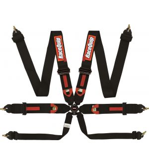RaceQuip Black FIA CAMLOCK 6pt Pull Up Lap