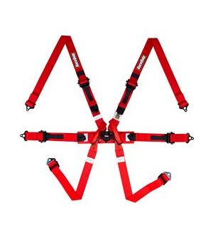 RaceQuip Red FIA 6pt Pull Up Lap FHR Formula Sub