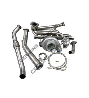 CX Racing Top Mount T3 GT35 Turbo Kit Manifold Downpipe For 92-98 BMW E36 325i 328i