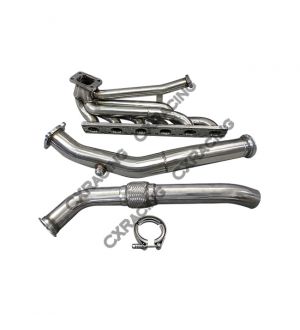 CX Racing Top Mount T3 GT35 Turbo Kit Manifold Downpipe For 92-98 BMW E36 325i 328i