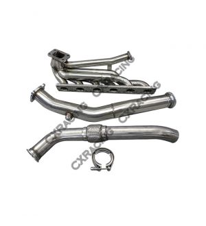 CX Racing Top Mount T3 GT35 Turbo Kit Manifold Downpipe For 92-98 BMW E36 325i 328i