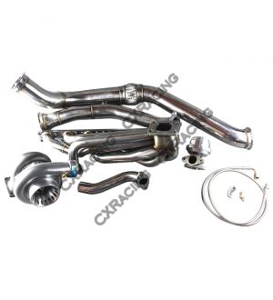 CX Racing GT35 Turbo Manifold Downpipe Kit for BMW E46 M52 Engine NA-T Top Mount