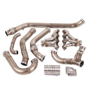 CX Racing Single Turbo Header Manifold Downpipe Wastegate Kit for 68-72 Chevelle LS1 LSx