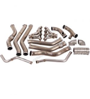 CX Racing Twin Turbo Header Manifold Downpipe Wastegate Kit for 68-72 Chevelle LS1 LSx