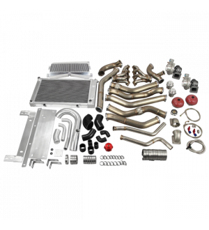 Twin Turbo Header Downpipe Intercooler Radiator Piping Kit for 68-72 Chevelle LS1 LSx