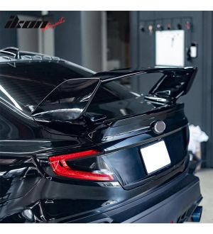 Ikon Motorsports Fits 22-24 Subaru WRX 5th 15 STI Style ABS Rear Trunk Wing Spoiler Unpainted