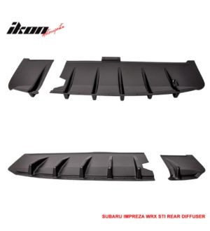 Ikon Motorsports FITS 02-03 SUBARU IMPREZA WRX / STI REAR DIFFUSER SPLITTER - ABS